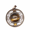 Retro Hollow Natural Tiger Eye Pendants PW-WG205B0-16-1