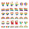72Pcs 18 Styles Rainbow Color Alloy Enamel Pendants ENAM-DC0001-26-1