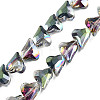 Electroplate Transparent Glass Beads Strands EGLA-N002-44-08-1