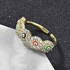 Brass Micro Pave Cubic Zirconia Cuff Rings for Women RJEW-D322-08G-3