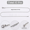 12Pcs 304 Stainless Steel Box Chain Necklaces Set NJEW-SC0001-21-2