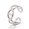304 Stainless Steel Hollow Open Cuff Ring for Women RJEW-A005-24P-2