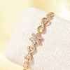 Brass Micro Pave Cubic Zirconia Chain Bracelets KK-R217-43G-3