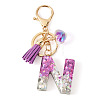 Alloy Resin Heart Keychains KEYC-TADJ0002-01G-N-1