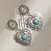 Dangle Stud Earrings Alloy & Synthetic Turquoise Dangle Stud Earrings FS-WGCE263-02-2