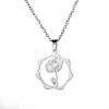 Non-Tarnish Stainless Steel Pendant Necklaces PW-WG57218-03-1