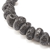 Natural Lava Rock Nugget Beaded Stretch Bracelet BJEW-JB08288-4
