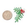 Glass Seed Beaded Leaf Pendants PALLOY-MZ00958-2