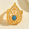 Brass Micro Pave Cubic Zirconia Finger Rings for Women DZ6930-2-1