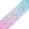 Gradient Color Baking Painted Glass Bead Strands DGLA-A039-T6mm-A05-4