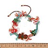 Christmas Handmade Lampwork Braided Bead Bracelets BJEW-TA00765-02-4
