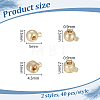 80Pcs 2 Styles Brass Crimp Beads KK-DR0001-63G-2
