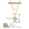 Vintage Brass Pave Clear Cubic Zirconia Enamel Oval with Flower Pendant Necklaces for Women WGF0AA9-02-1