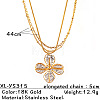 Two Tone 304 Stainless Steel Pendant 3-strand Necklaces Necklaces for Women WG40374-03-1
