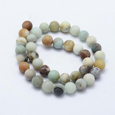 Natural Flower Amazonite Beads Strands G-F518-24-10mm-1