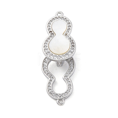 Brass Clear Cubic Zirconia Fold Over Clasps KK-Z078-40P-1