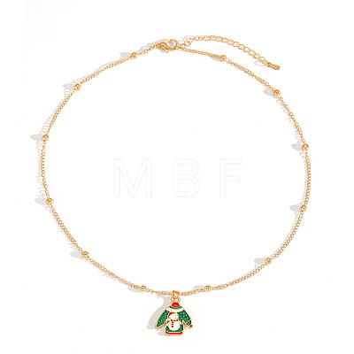 Christmas Zinc Alloy Enamel Pendant Necklaces FS-WG170EE-05-1
