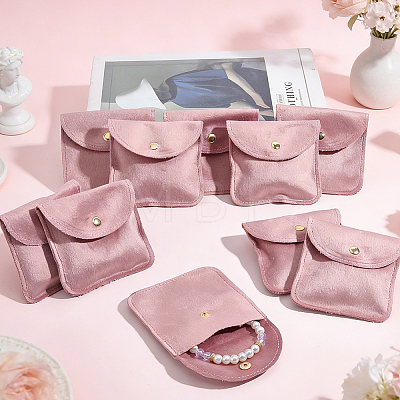 10Pcs Velvet Jewelry Storage Bags with Snap Button ABAG-HY0001-17B-1