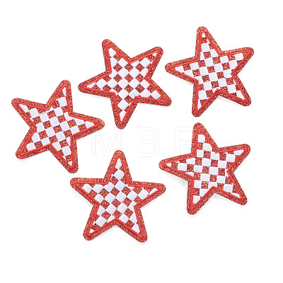 8Pcs Star with Lattice Computerized Embroidery Polyester Iron on/Sew on Patches PATC-TA0001-49B-1