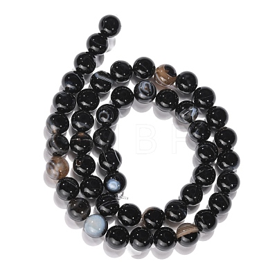 Natural Striped Agate/Banded Agate Beads Strands G-G391-8mm-01-1