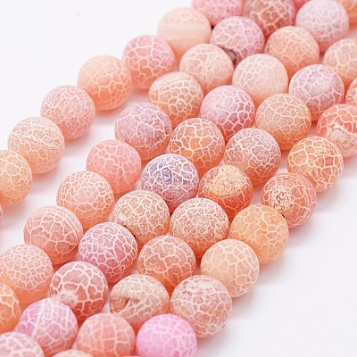 Natural Weathered Agate Beads Strands G-K261-01-8mm-1