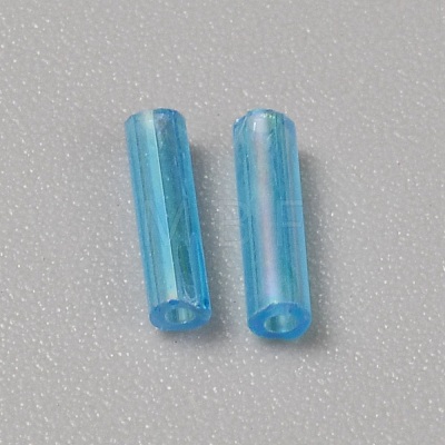 300Pcs Transparent Glass Round Bugle Beads GLAA-WH0015-74E-1