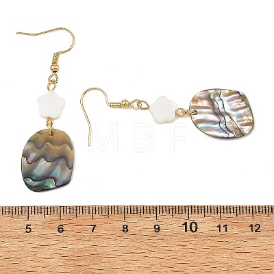 Natural Freshwater Shell & Paua Shell 304 Stainless Steel Dangle Earrings for Women EJEW-JE07503-1
