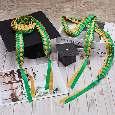 Two Tone Graduation Ribbon Leis FIND-WH0423-78B-1