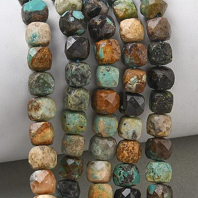Natural African Turquoise(Jasper) Beads Strands G-L651-D02-6x6mm-1