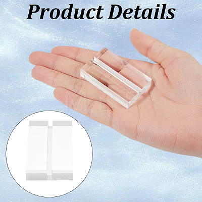 10Pcs Rectangle Acrylic Name Card Holder AJEW-GF0015-02-1