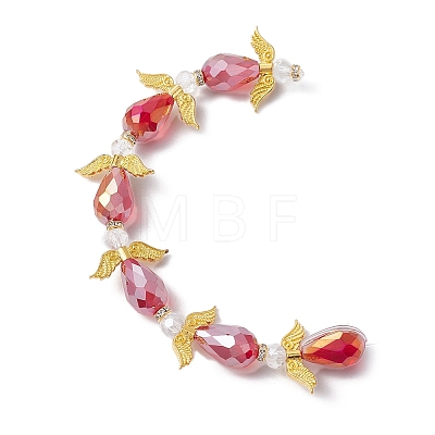 Dark Red Angel Fairy Shape Electroplate Transparent Glass Beads Strands AJEW-JB01175-1
