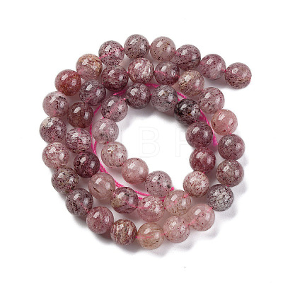 Natural Strawberry Quartz Beads Strands G-J373-16-6mm-1