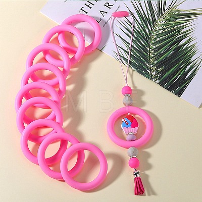 9Pcs Ring Food Grade Eco-Friendly Silicone Beads JX895J-1