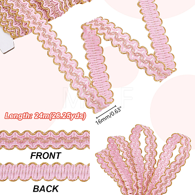 Polyester Filigree Wavy Lace Ribbon SENE-WH0003-32B-1