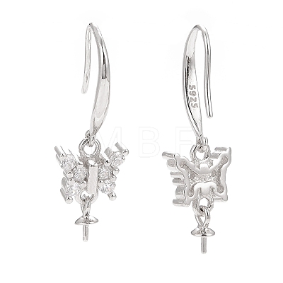 Rhodium Plated 925 Sterling Silver Earring Hooks STER-D035-33P-1