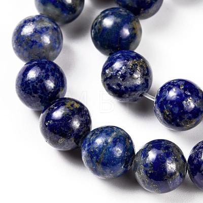 Natural Lapis Lazuli Round Beads Strands G-I181-09-10mm-1
