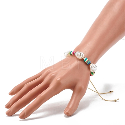Imitation Pearl Braided Bead Bracelet for Girl Women BJEW-JB07156-1