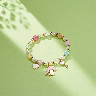 Colorful Alloy Enamel Cute Charms Bracelet BJEW-JB08661-02-1