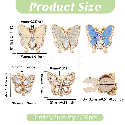 5Pcs 5 Styles Alloy Cufflinks BUTT-GL0001-05-1