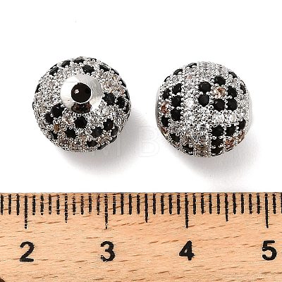 Brass Micro Pave Cubic Zirconia Beads KK-L229-024P-1