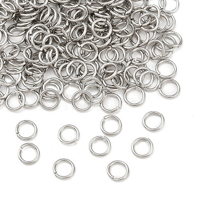 Tarnish Resistant 304 Stainless Steel Open Jump Rings STAS-N015-04-6x0.9mm-1