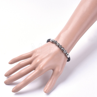 Unisex Leather Cord Bracelets BJEW-JB04852-04-1