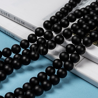 Natural Black Agate Beads Strands G-D543-10mm-1