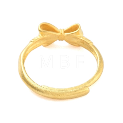 Bowknot Brass Adjustable Rings for Women RJEW-L120-016G-02-1