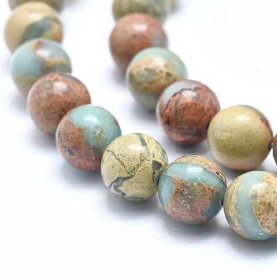 Natural Aqua Terra Jasper Beads Strands G-N0128-48-10mm-1