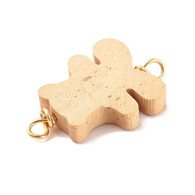 Spray Painted Wood Connector Charms PALLOY-JF01427-14-1