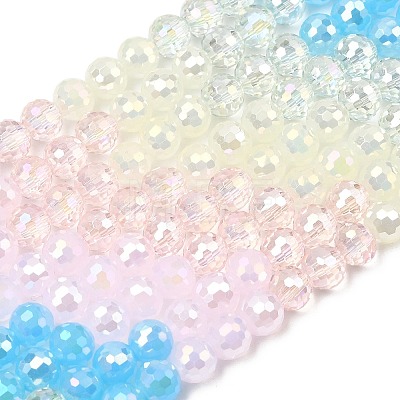 Electroplate Glass Beads Strands EGLA-D300-06-6mm-25-1