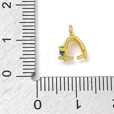 Brass Micro Pave Cubic Zirconia Ice Pick and Pinch Bails X-KK-G557-44G-1