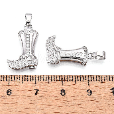 Brass Micro Pave Cubic Zirconia Pendants KK-N254-239P-1