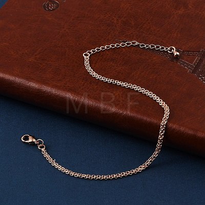 Brass Rope Chain Bracelets for Women BJEW-G735-08RG-1